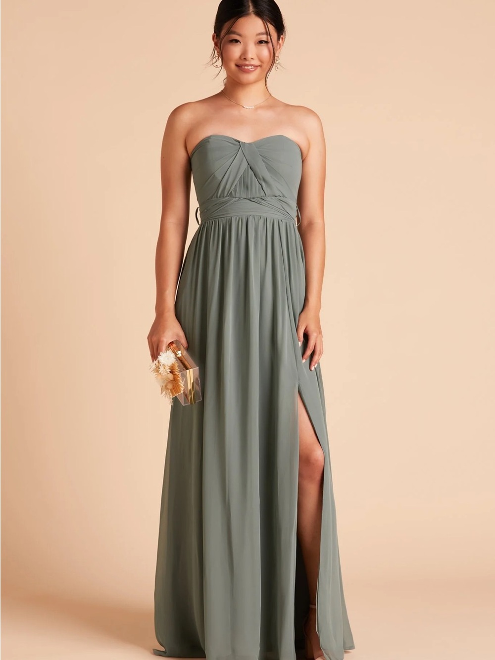 Birdy Grey Grace Chiffon Dress, Sea Glass